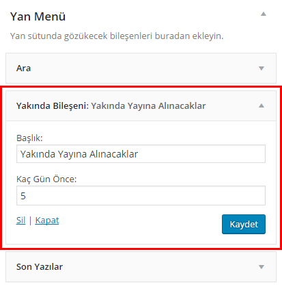 WordPress Gelecek Yazılar Plugin